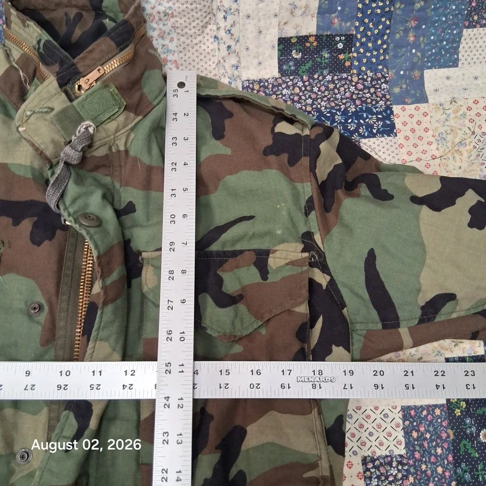 Vintage 1982 Alpha Industries M65 Field Coat Mens XS Regular Woodland Camo US GI